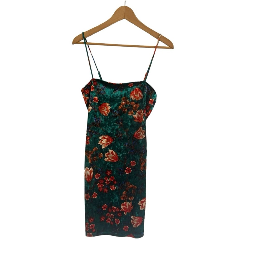 COPY - Teal Floral Print Mini  Dress Size L